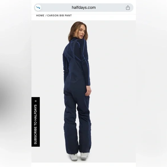 Halfdays Carson Bib Pant Navy NWT Small - Picture 2 of 5